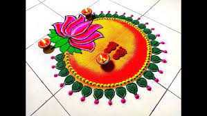 Vasant Panchami Lotus Flowers Rangoli