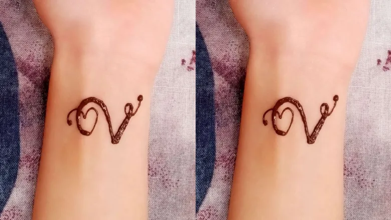 V अक्षर से शुरू होने वाले बहुत ही सुंदर मेहँदी डिजाईन