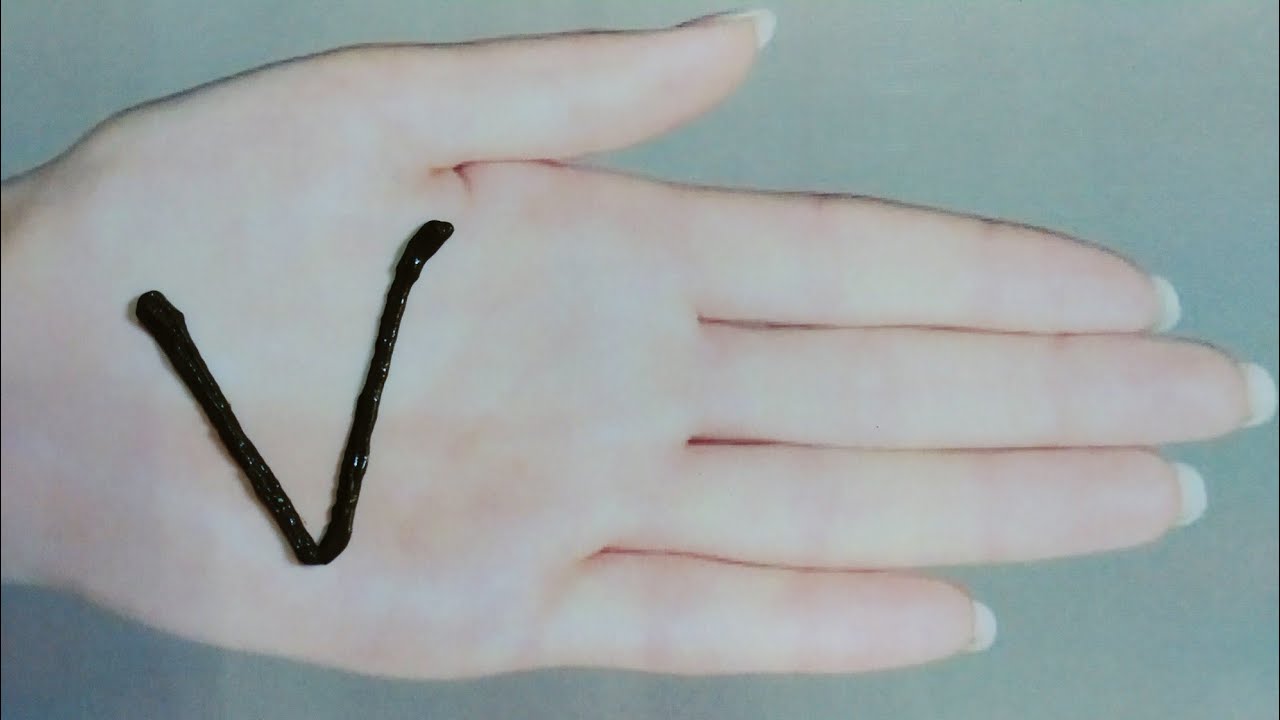 सिंपल मेहंदी डिजाइन फॉर लेटर वी