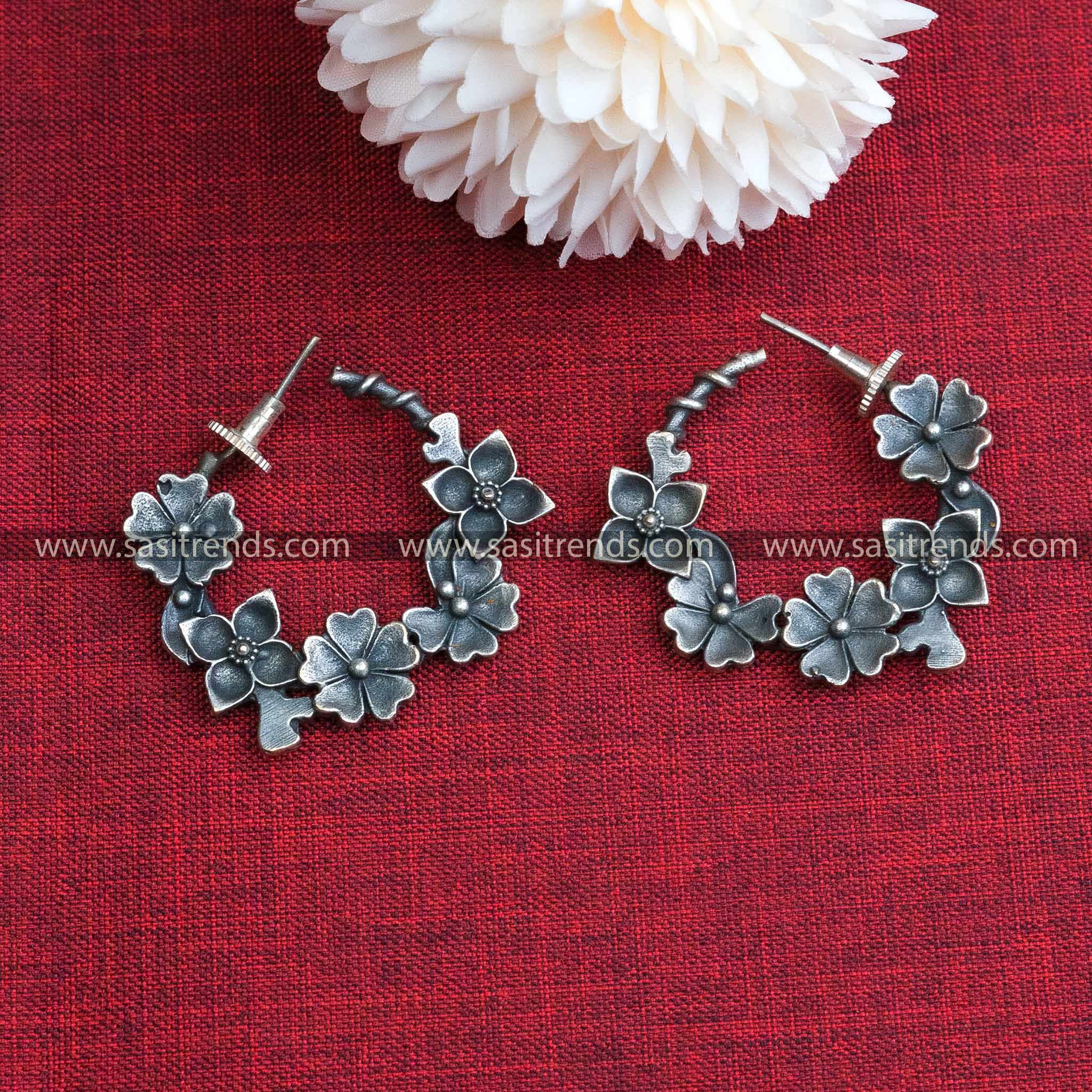 Flower Oxidize Earrings