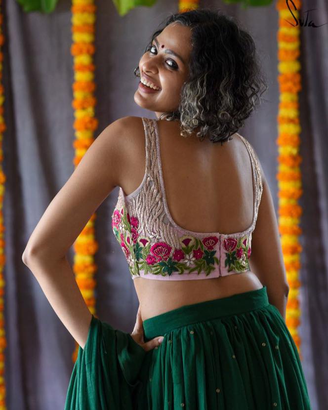 High Neck Deep Back Blouse Design