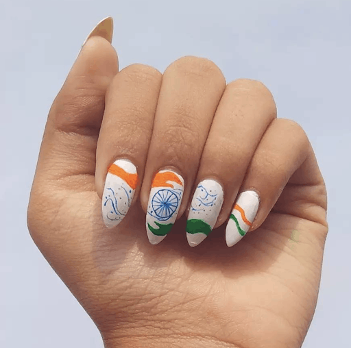 Ashoka Chakra Design Nail Art for Independence Day