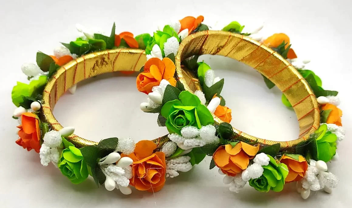 Floral Pattern Bangles for Independence Day