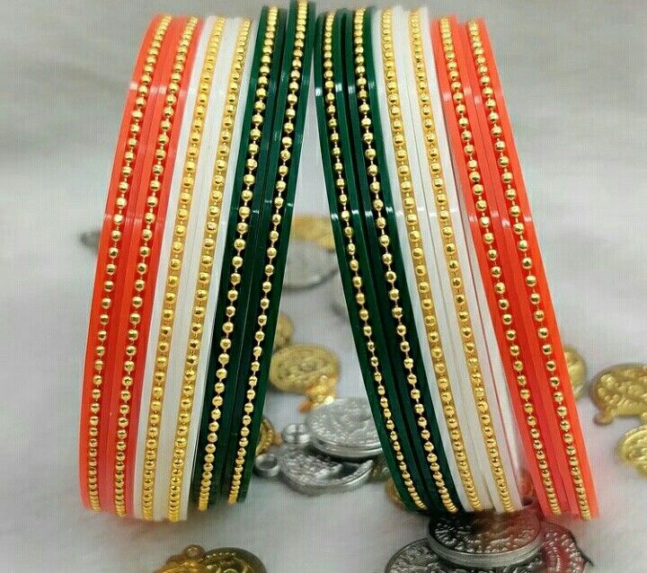 Stone Encrusted Bangles for Independence Day