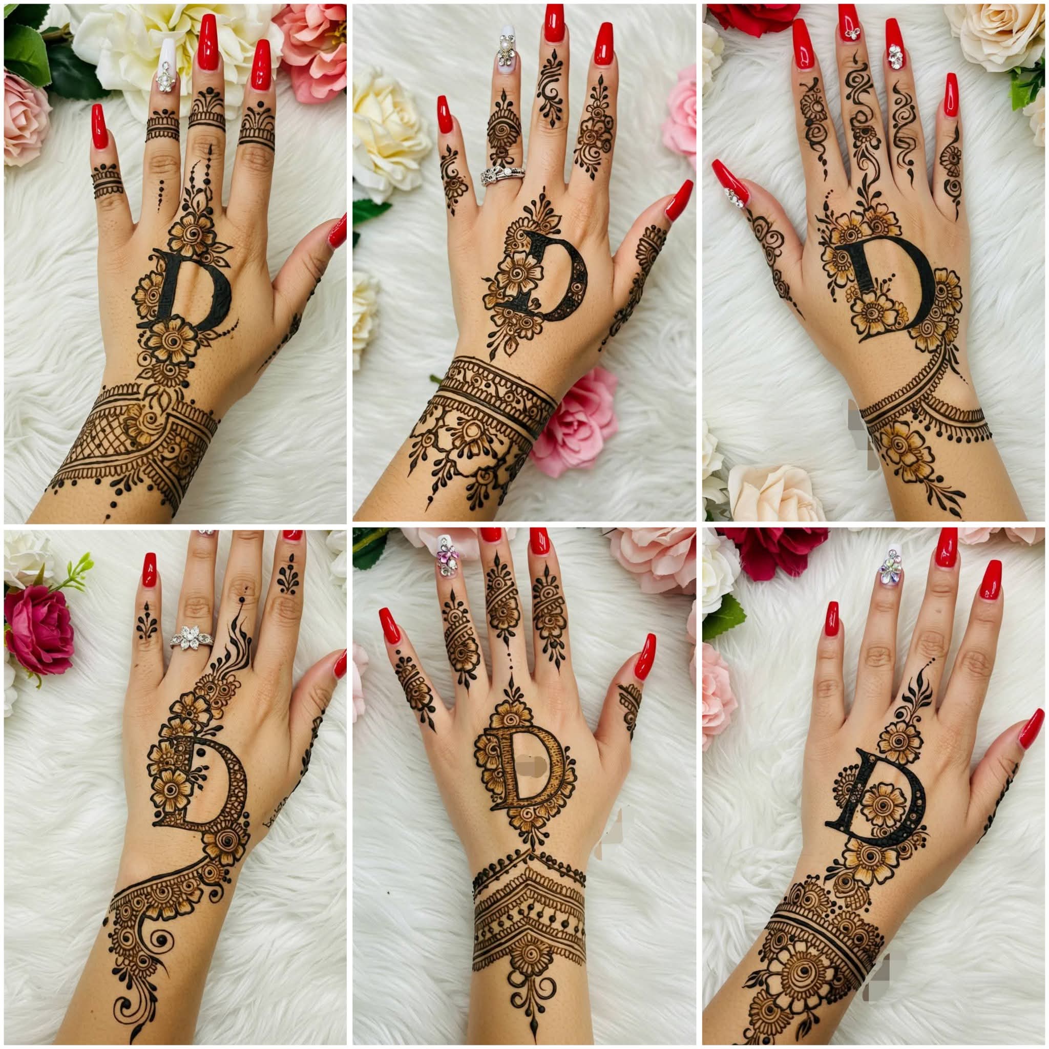 D Letter Mehndi Design on Hand