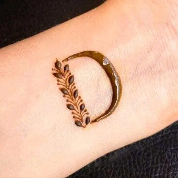 Floral D Mehndi Design
