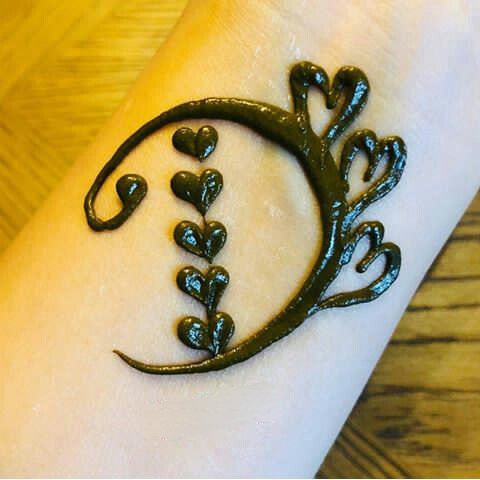 D Letter Love Mehndi Design