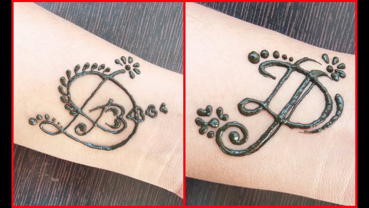 Arabic Style D Initial Mehndi Design