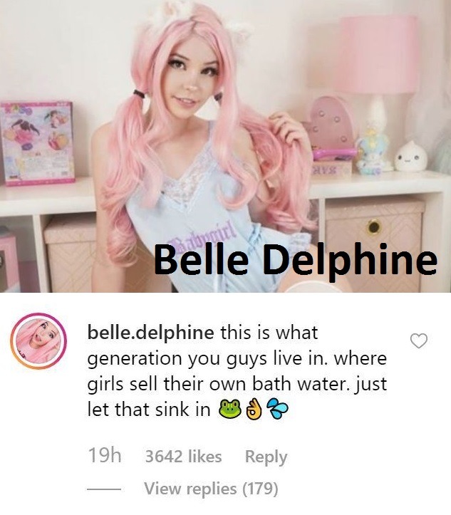 Belle delphine instagram post