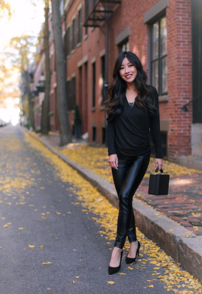 Womens Faux leather pants for winter