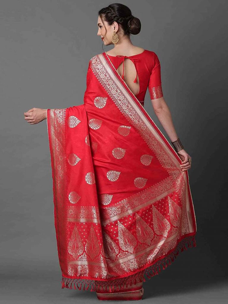 Red silk saree