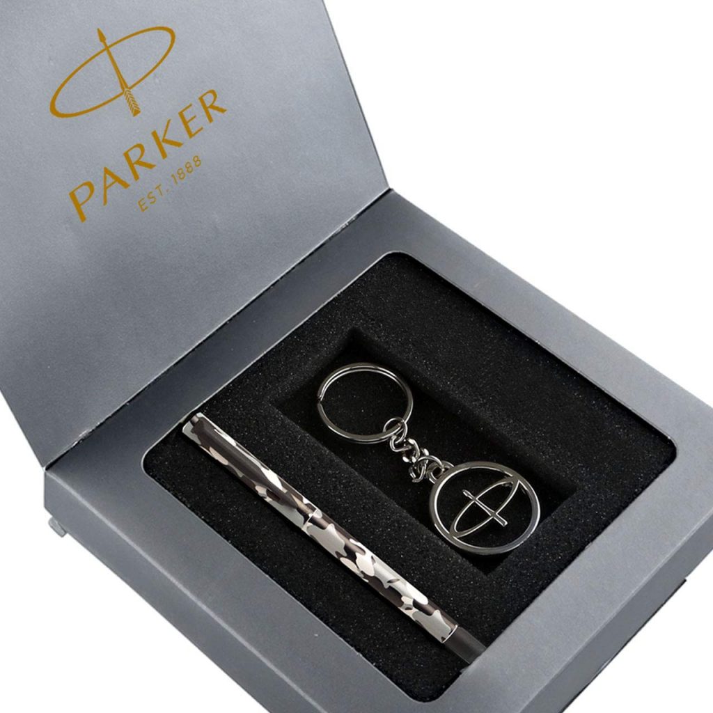 Parker Vector Camouflage Gift Set- Roller Ball Pen and Parker Keychain