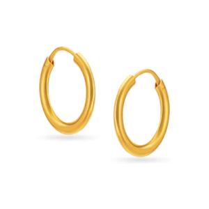 22 Kt Yellow Gold Minimalistic Dainty Hoop Earrings