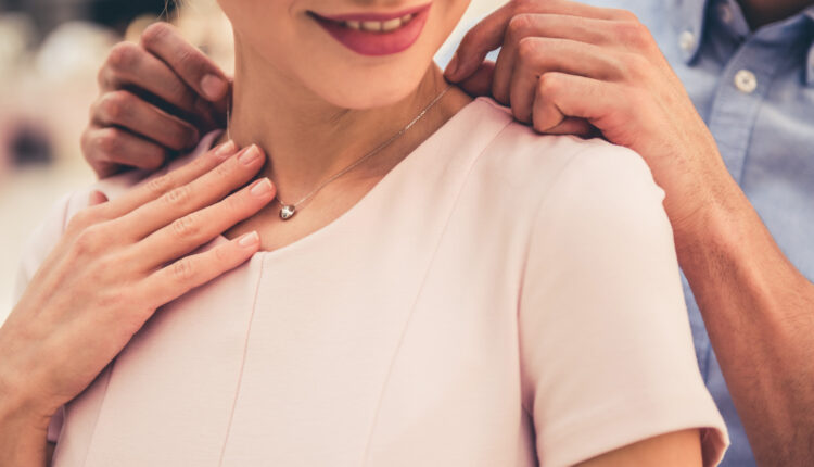 Couple buying jewelry