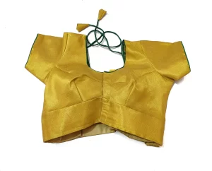 Women's Readymade Fully Stitched Golden Tissue Cotton Blouse 