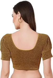 ASTRUMS ANI3 Women's Readymade Cotton Lycra Stretchable Round Neck Half Sleeve Shining Blouses