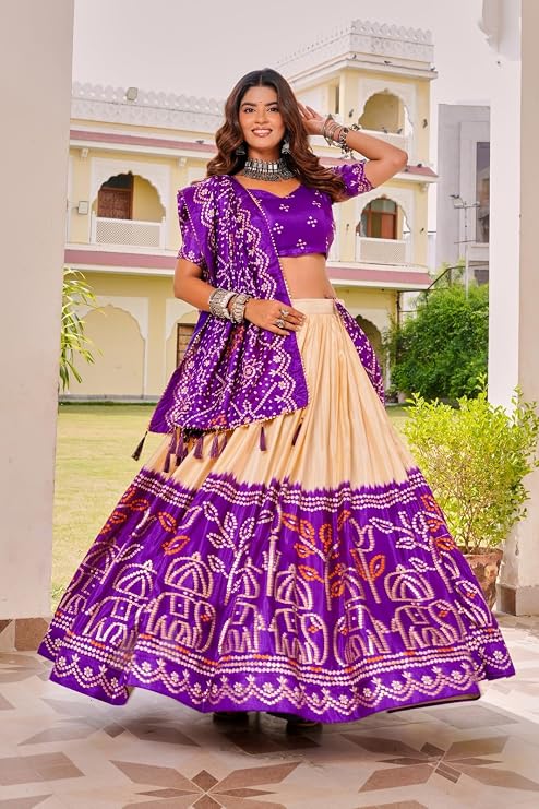 navratri dress colors Purple chaniya choli